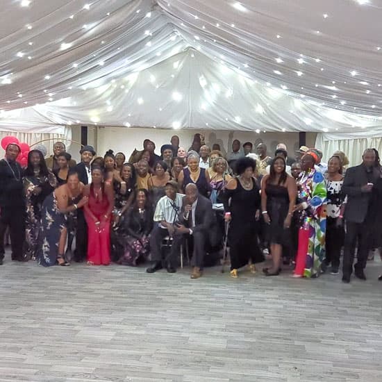 A festive Christmas party set within the marquee