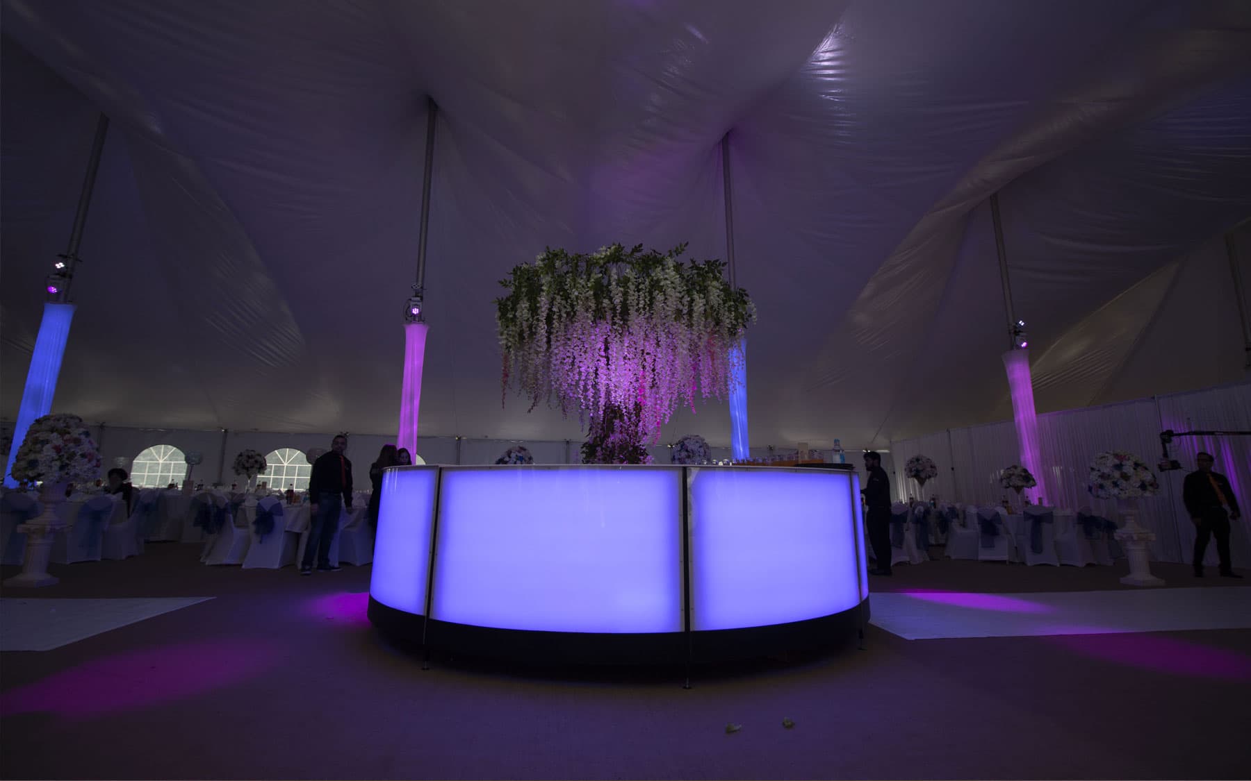 Party venue interior at The Chigwell Marquees, Chigwell Essex