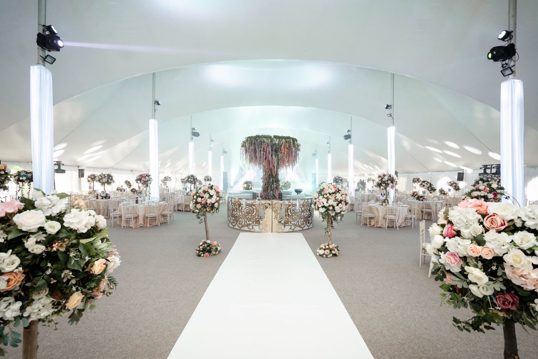 Inside the Mega Marquee, dressed for a celebration