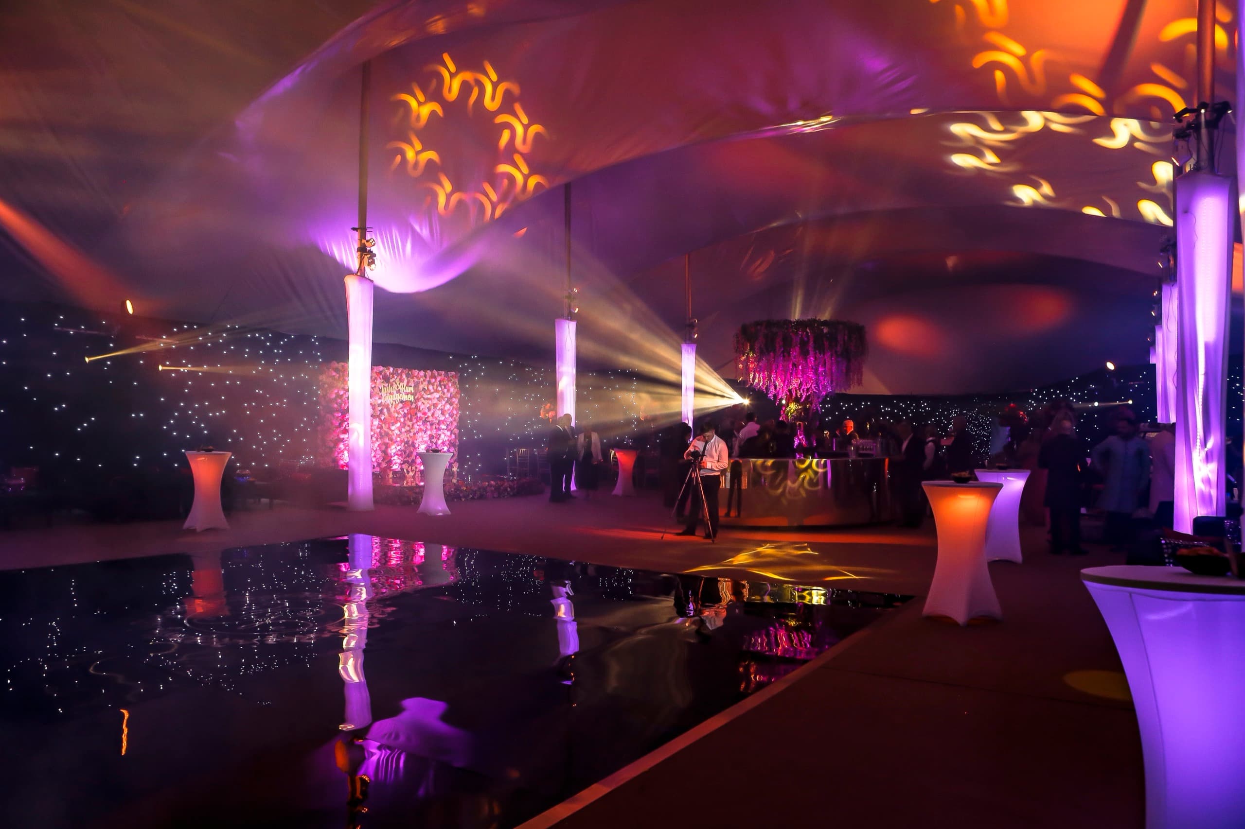 Inside the Mega Marquee, dressed for a celebration