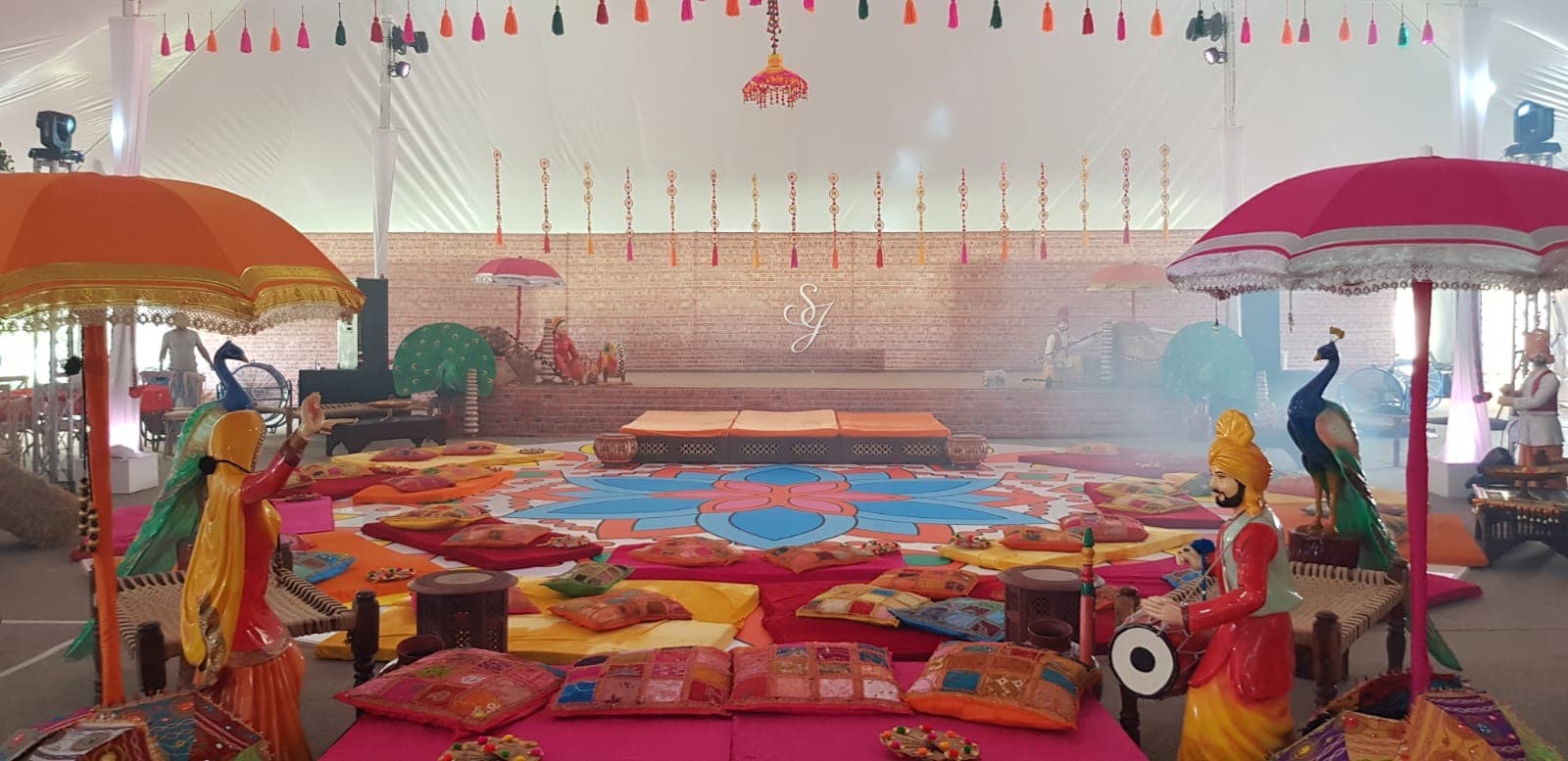Inside the Mega Marquee, dressed for a celebration