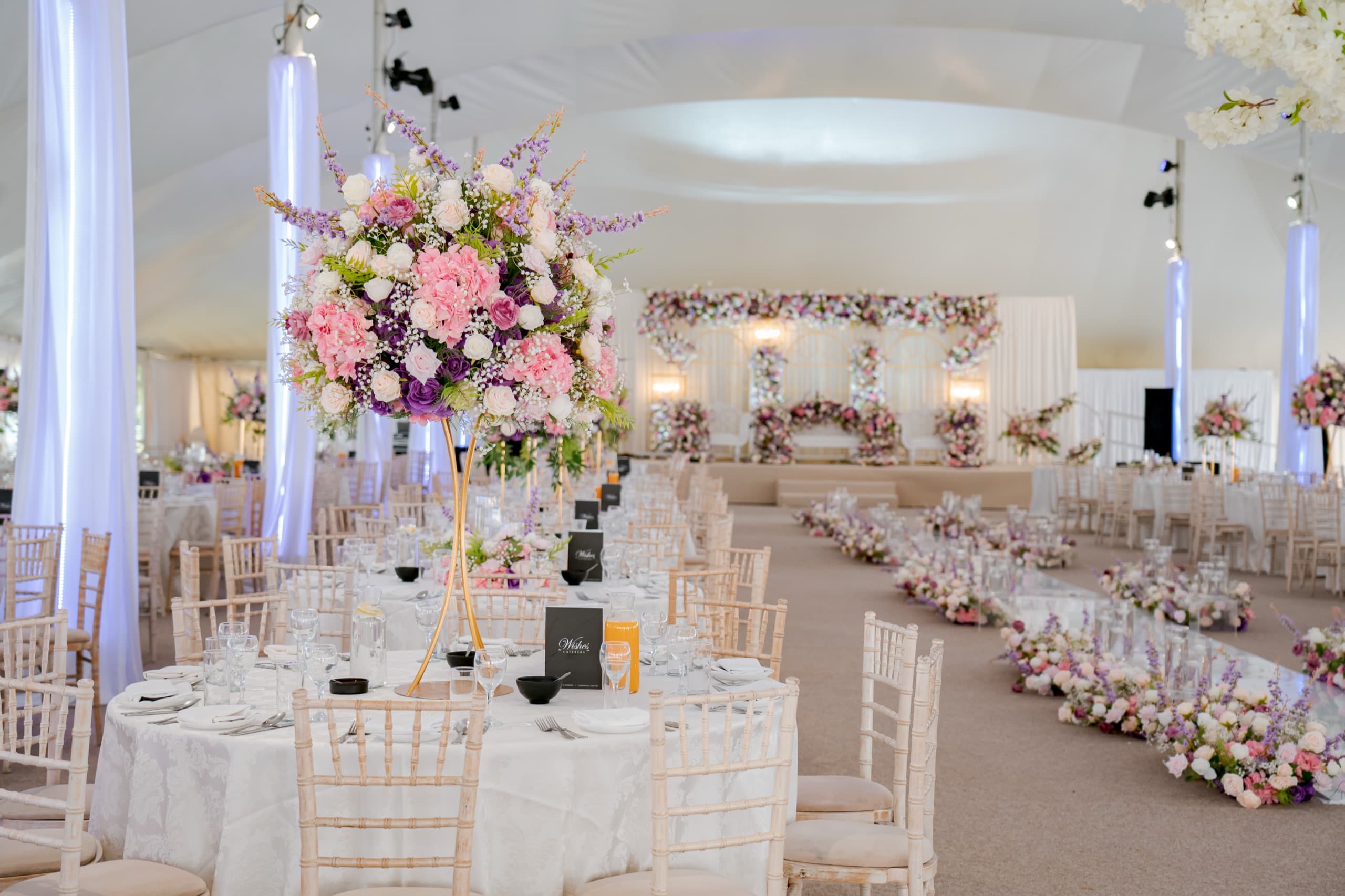 Inside the Mega Marquee, dressed for a celebration