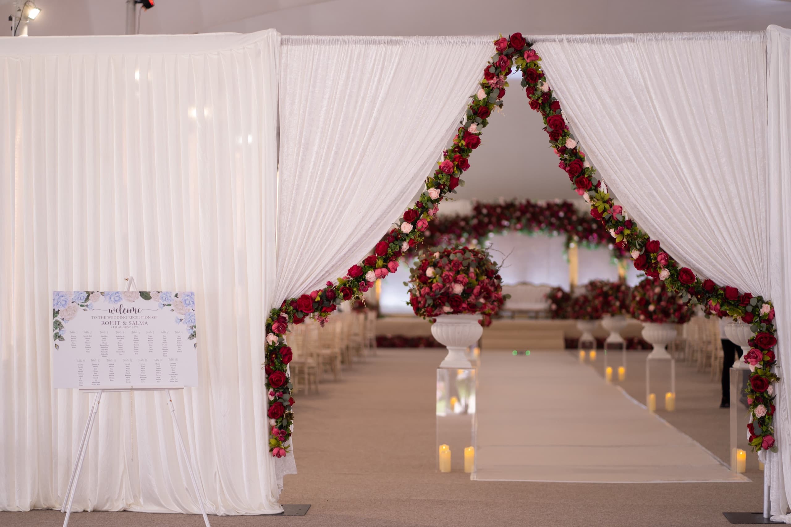 Inside the Mega Marquee, dressed for a celebration