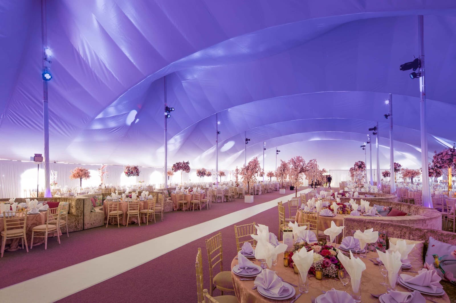 Inside the Mega Marquee, dressed for a celebration