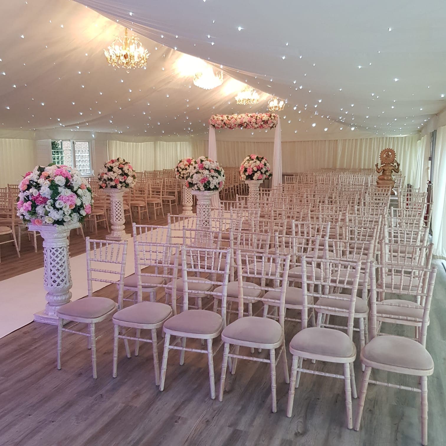 Inside the Mini Marquee, dressed for a celebration