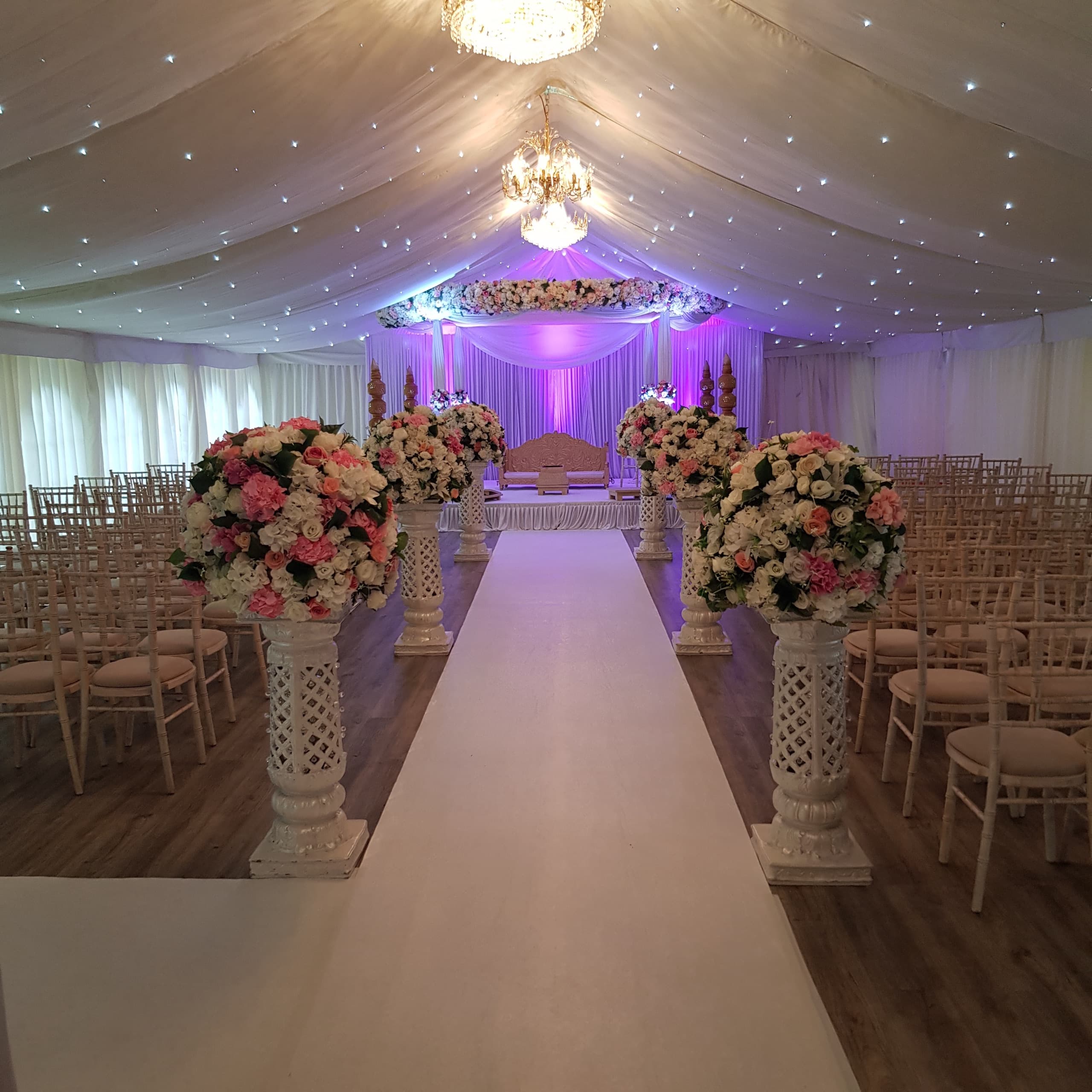 Inside the Mini Marquee, dressed for a celebration