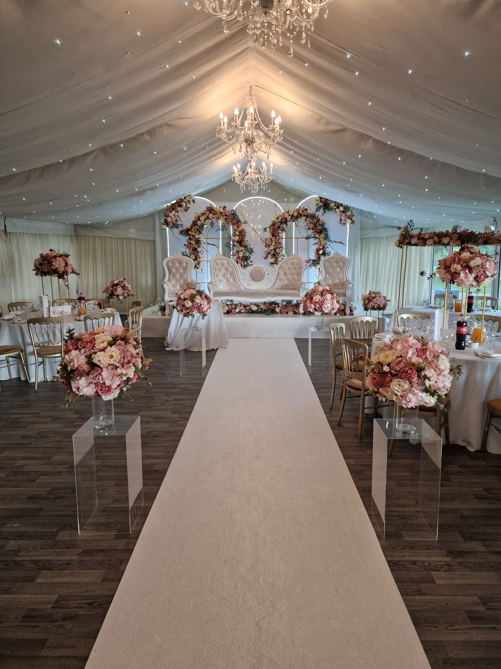 Inside the Mini Marquee, dressed for a celebration