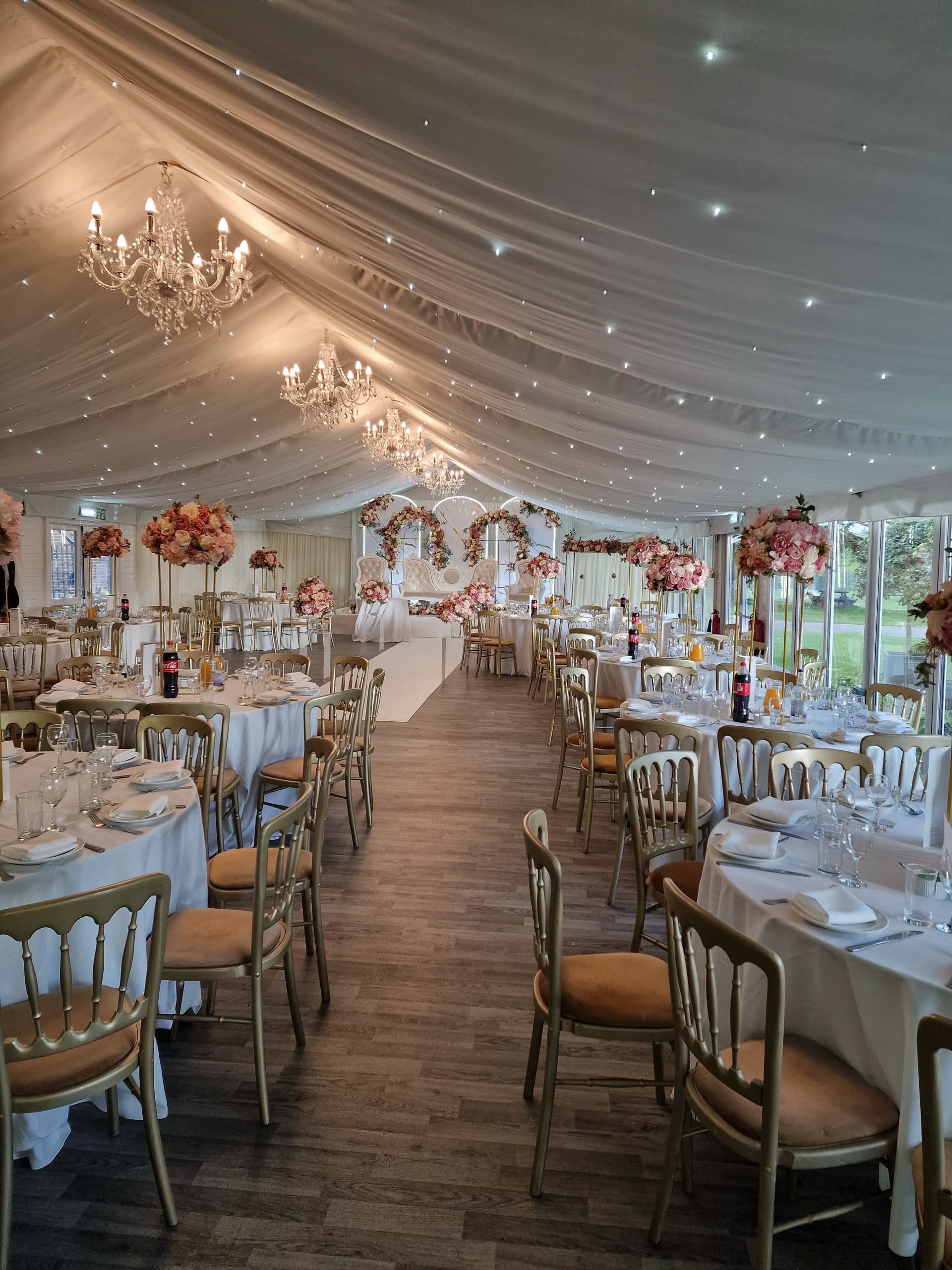 Inside the Mini Marquee, dressed for a celebration