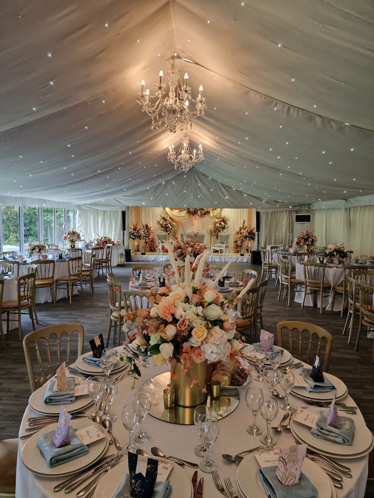 Inside the Mini Marquee, dressed for a celebration