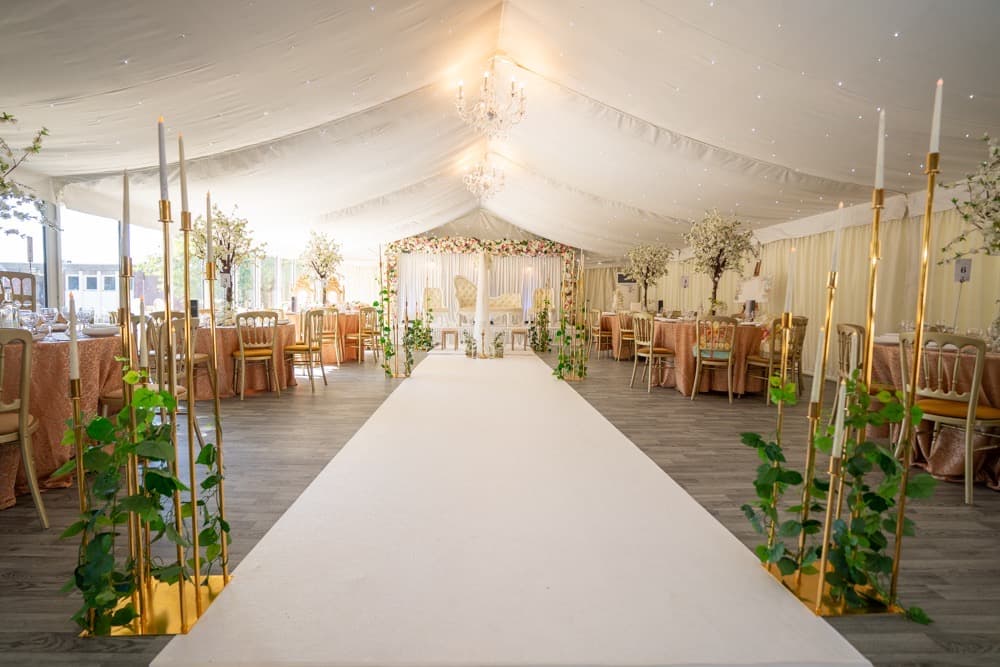 Inside the Mini Marquee, dressed for a celebration