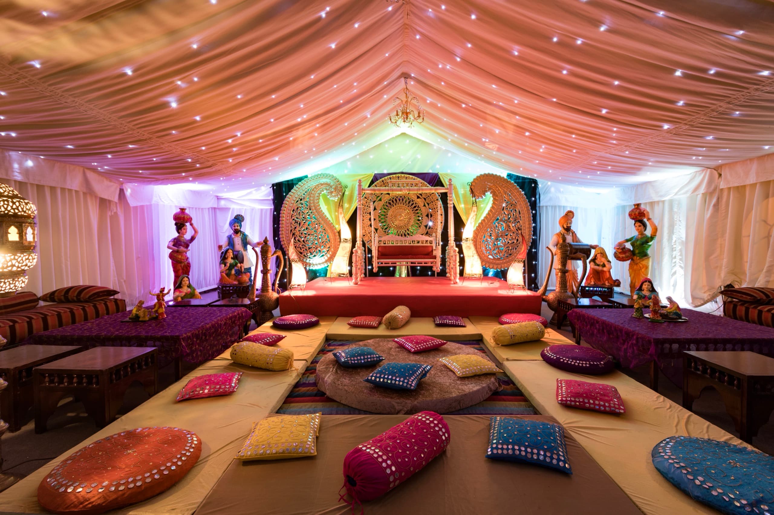 Inside the Mini Marquee, dressed for a celebration