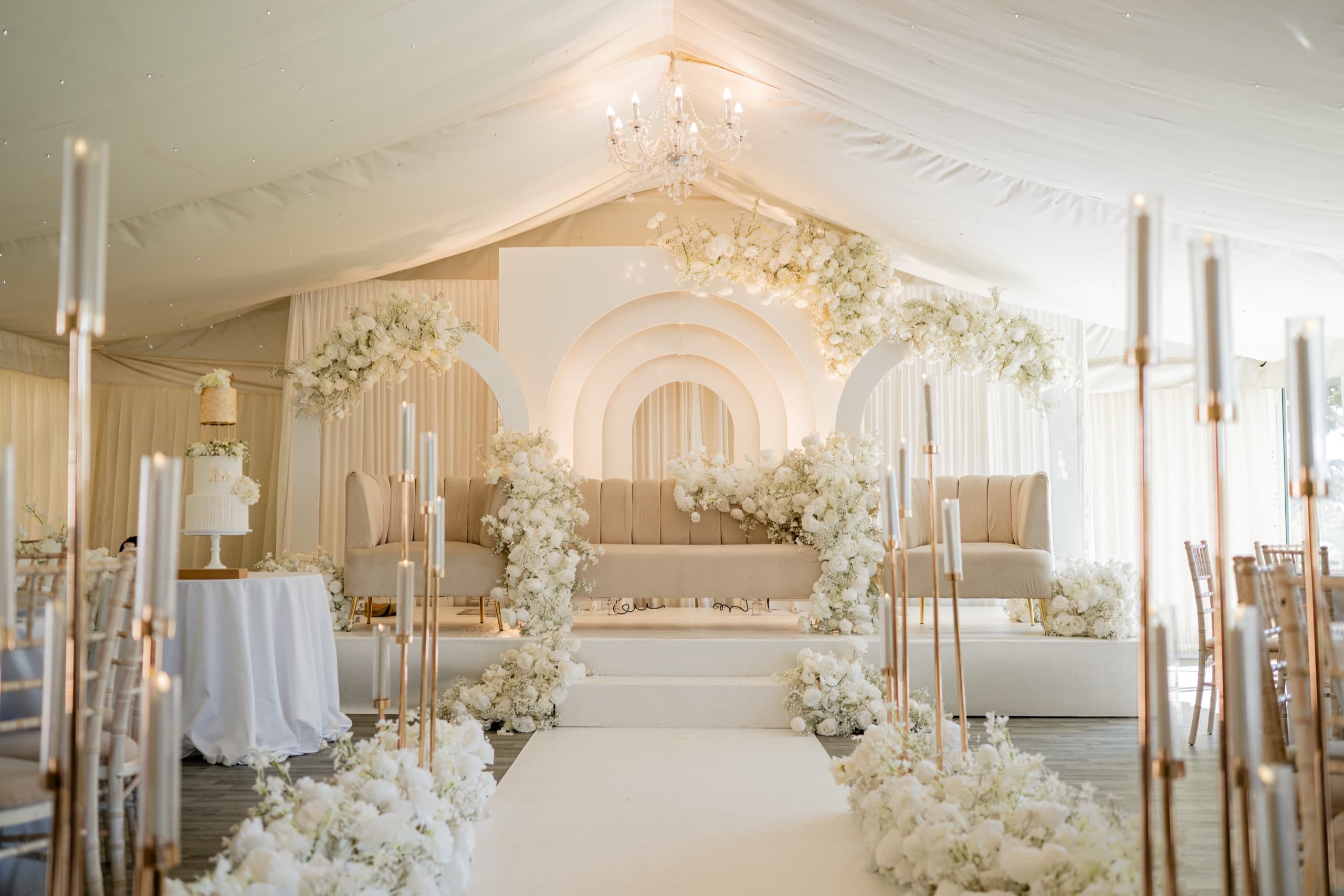 Inside the Mini Marquee, dressed for a celebration